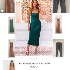 Hello Molly Two Worlds Apart Midi Dress Teal